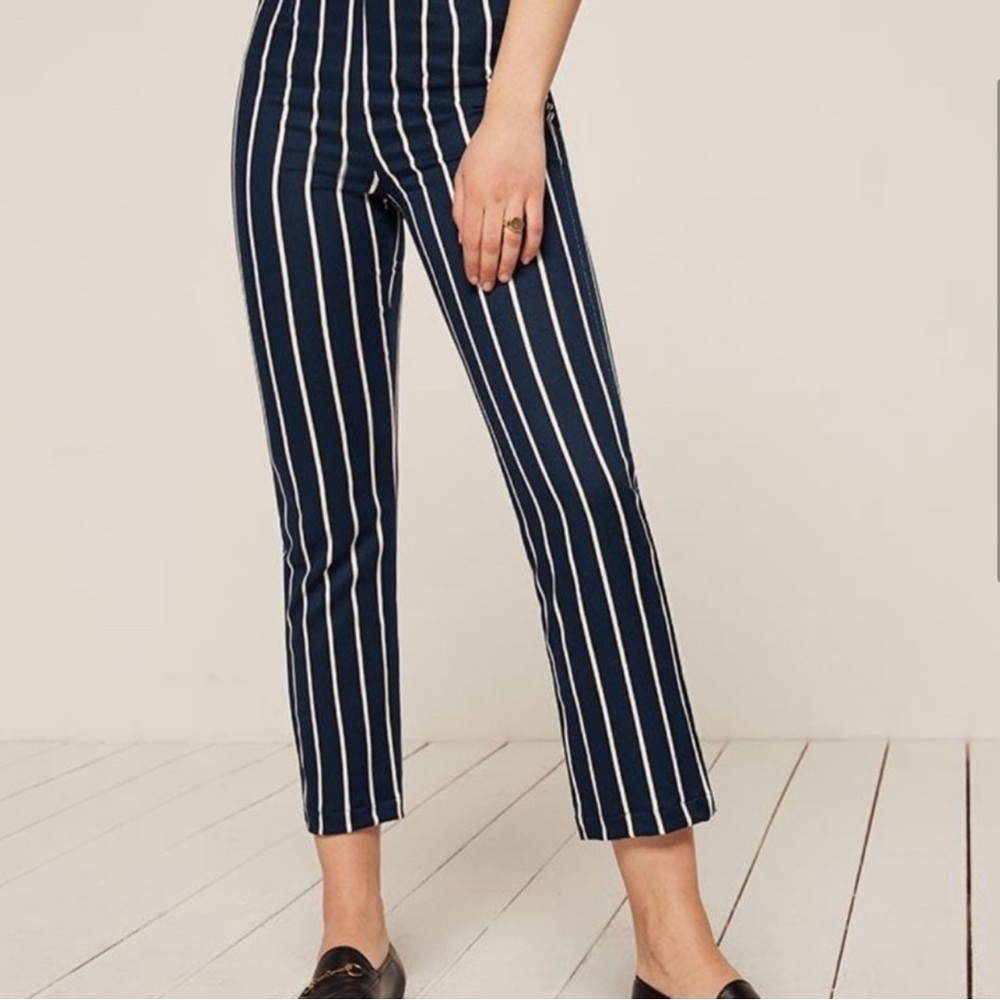 Navy Striped Women's Pants